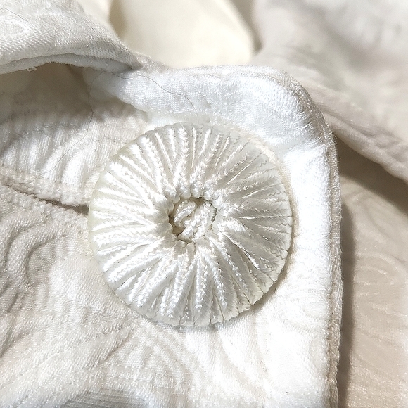 Ambition Vintage Chic Jacquard Ivory Cropped 3/4 Sleeve Blazer Jacket Size M - Picture 14 of 14